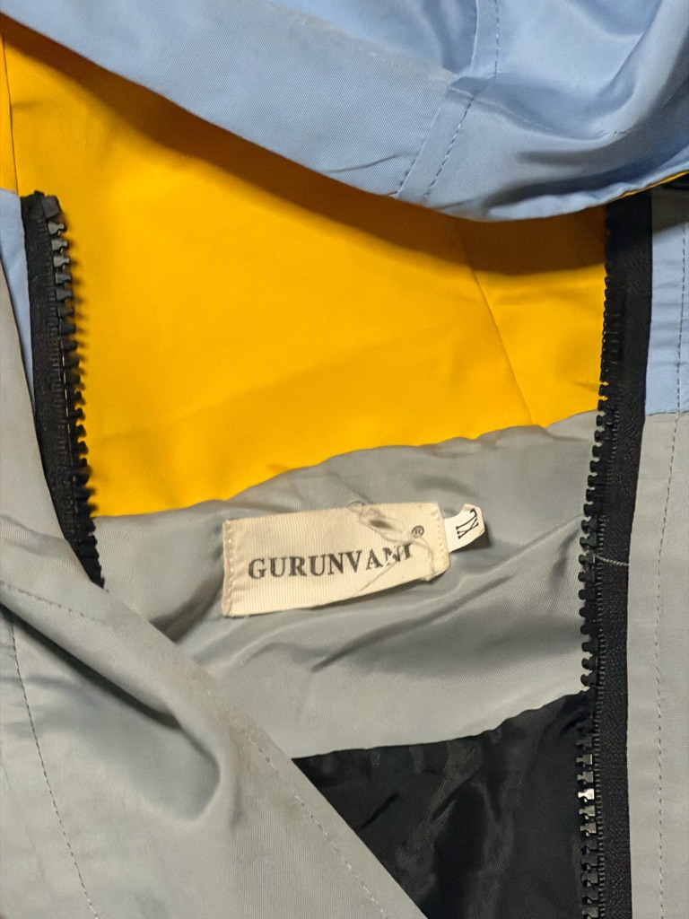 Lightweight Men’s Windbreaker Jacket In Light Blue And Yellow